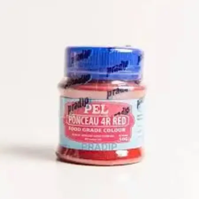 Pradip Ponceau 4R Red Food Colour Pots 10G